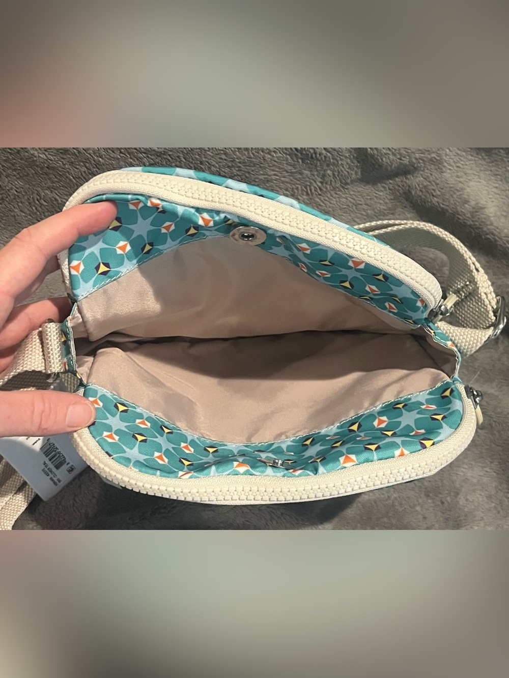 Kipling Teal Print Crossbody with Khaki Wallet NWT - Picture 3 of 9